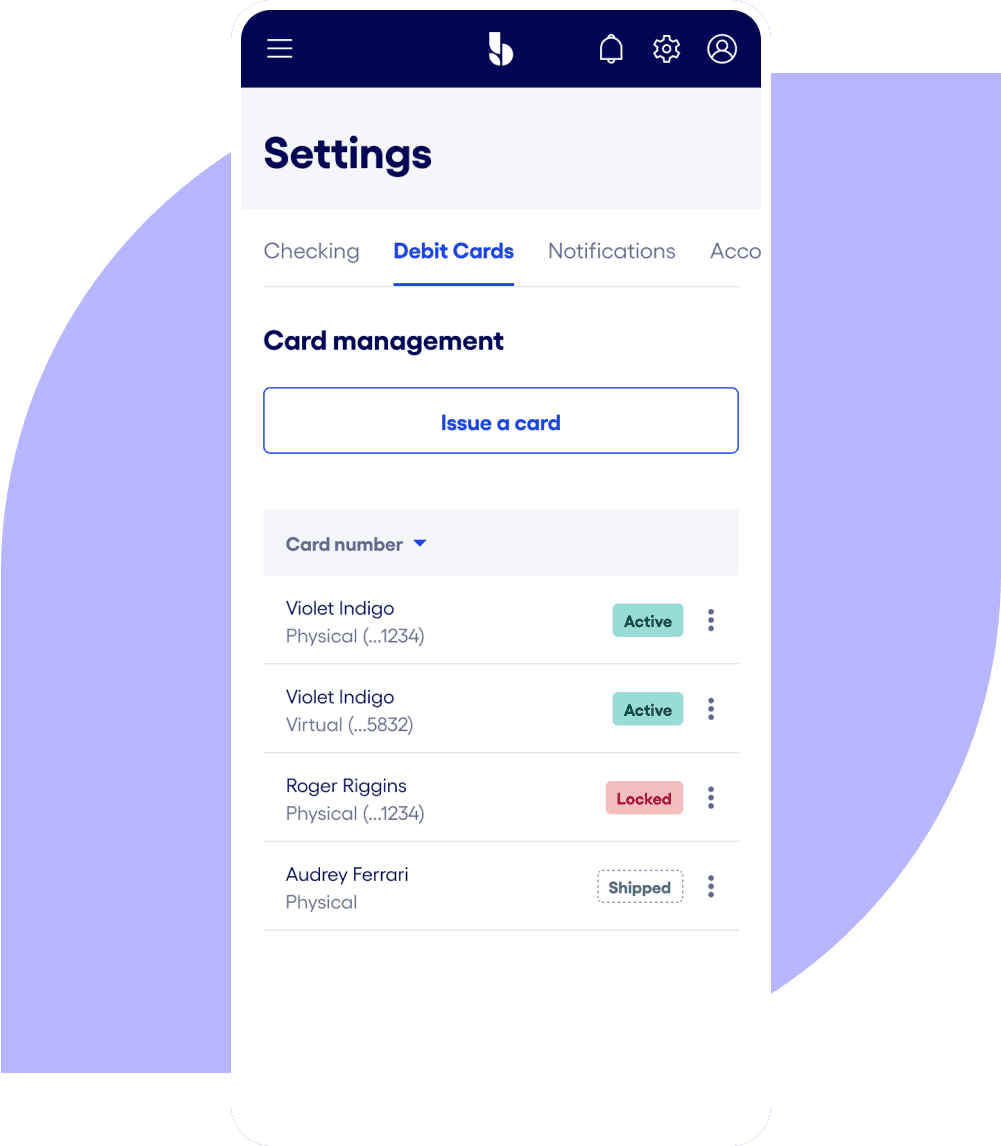 Bluevine Business Card Mangement