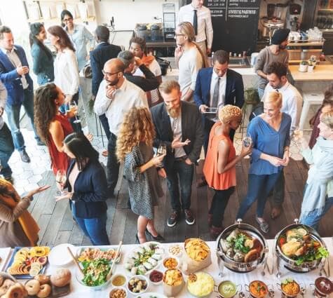 Group of marketing professionals networking in order to acquire new customers for their marketing agency