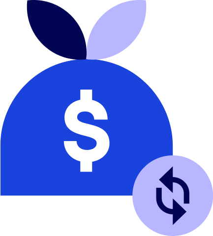 blue logo showing graphs