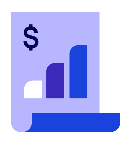 blue logo showing graphs